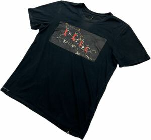 NIKE AIR JORDAN ☆ ダンク 名シーン プリント 半袖 Tシャツ ブラック M バスケットボール トレーニング ナイキ エアジョーダン■EB287