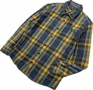 TOMMY HILFIGER ☆ イエロー系 グレー チェック 長袖 シャツ ネルシャツ 164 メンズS相当 アメカジ ストリート トミーヒルフィガー■S2783