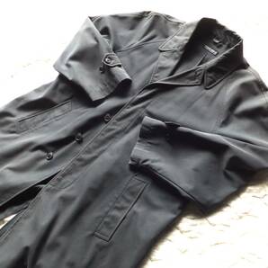 GIORGIO ARMANI ジョルジオアルマーニ 黒タグ オールド コットン コート サイズ48 メンズ 黒 ブラック MADE IN ITALY 春にもの画像3