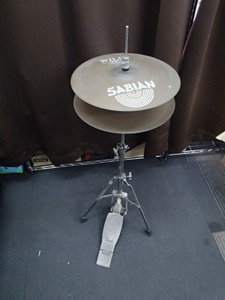 #58042【中古品】SABIAN セイビアン ハイハットシンバル WILD 900 HEAVY HI-HATS 36cm 14インチ スタンド付き ドラム バンド フットペダル