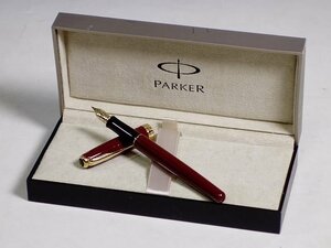 K01169【フランス製 PARKER パーカー】万年筆 SONNET ソネット レッド ペン先 M 18K 750 筆記用具 文房具