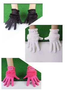  новый товар немедленно распределение GOLF Golf обе рука для женский искусственный мех перчатка перчатки защищающий от холода перчатки розовый белый черный 1