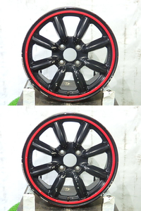 k371★arrow enterprise Black Racing★15×6.5J +45 4H PCD100★中古2本