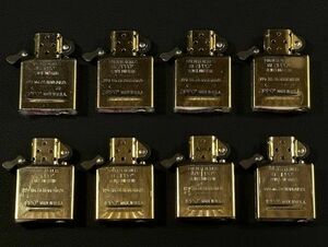 新品未使用 ZIPPO 純正 ゴールド 金色 インサイドユニット 8個 適合 レギュラー アーマー フラットトップ 1937 1933 1932 インナー bv783