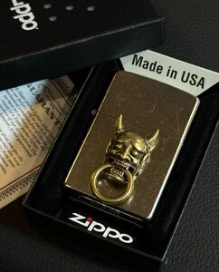 ★USA直輸入 ZIPPO 般若 鬼 サタン 和風 メタル 貼り ジッポー デビル 悪魔 bv633