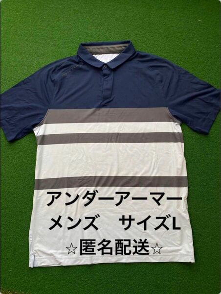 メンズ ゴルフポロシャツ アンダーアーマー UNDER ARMOUR ウェア 半袖 ゴルフウェア ネイビー