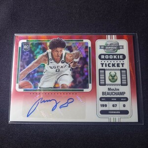 【RC】 マージョン・ボーチャンプ 22-23 Contenders Optic Marjon Beauchamp Rc Rookie Ticket Red Wave Prizm Auto　NBA 　直筆サイン