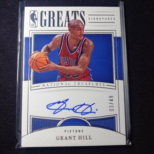 【49シリ】グラント・ヒル　2022-23 National Treasures grant hill greats signatures auto #03/49　直筆サイン オンカードオート　NBA