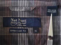 ☆送料無料☆ Nat Nast ナットナスト USA直輸入 古着 長袖 胸ポケット付き ストライプ シャツ メンズ XL ブラック トップス 中古 即決_画像8