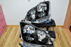 GRS180 GRS182 GRS184 18系 クラウン 後期 純正 HID ヘッドライト 左右 セット 綺麗 付属品完備 ③ 30-313 艶 ブラック加工 コーティング済