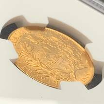 【レア 豊穣の女神セレス】6.45g 金貨 1850年 フランス 20フラン NGC ＭＳ62 アンティークコイン ケレス_画像7