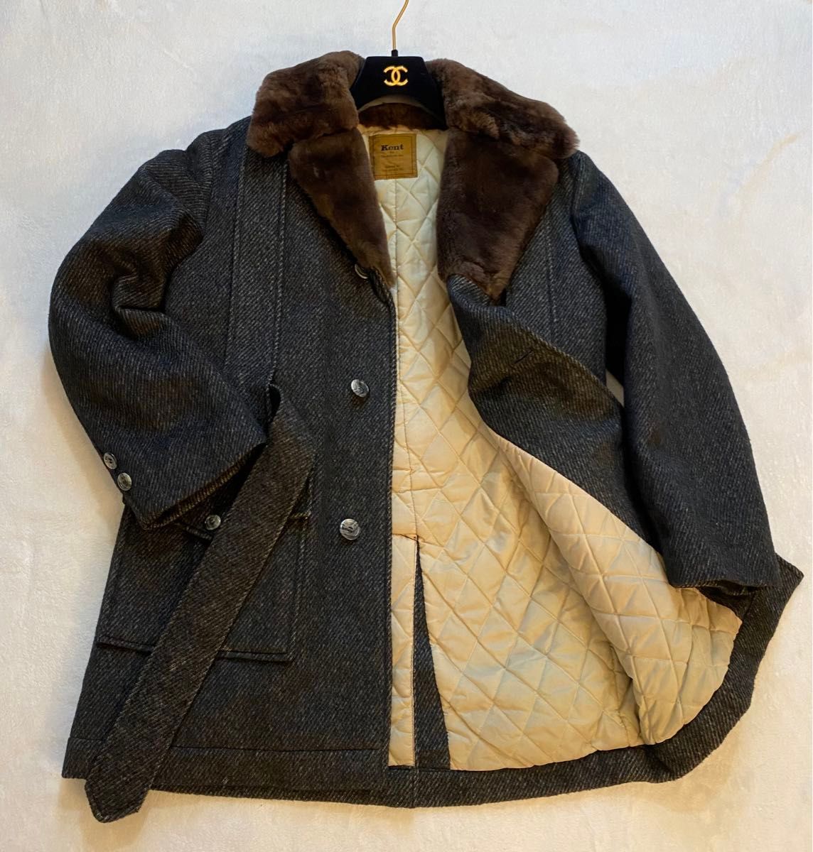 【大きいサイズ】バーバリー★ラムウール 裏ボア ダブル チェスターコート 濃紺 大きいサイズ】バーバリー☆ラムウール 裏ボア ダブル