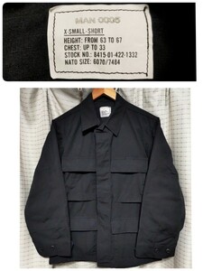 XSMALL SHORTデッドストック1997年製DeadStockブラックUS ARMY黒black357米軍BDUコンバットジャケット90s特殊部隊97sリップストップM65