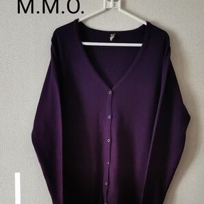 【M.M.O.】暗め紫のカーディガン　サイズL