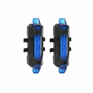 ２個 ブルー 青 自転車 LED テールライト セーフティーライト リアライト USB電池式 コンパクト 軽量 防水 自転車テールライト