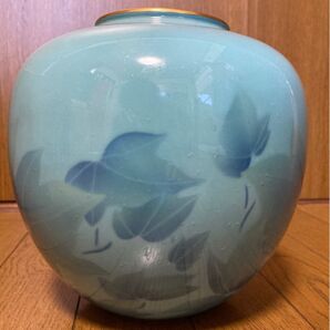 深川製磁 色絵彩磁 芙蓉 夏型 6号 花生
