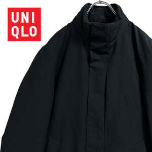 TB530さ@ UNIQLO Aランク 美品 ハイブリッド ダウンコート メンズ Sサイズ ブラック 黒