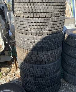 BRIDGESTONE スタットレス 265/70R19.5 140/138J ホイール付 タイヤ トラック 8穴 7個セット バリ山