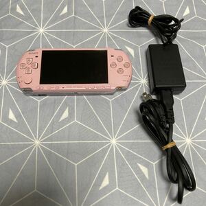 美品 動作 SONY ソニー PSP PSP-3000 ピンク 本体 充電ケーブル PSP3000 h2w70