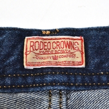 ■437980 RODEO CROWNS ロデオクラウンズ RCS ●カットオフジーンズ ロゴ ストレート デニムパンツ サイズM 2019SS レディース_画像8