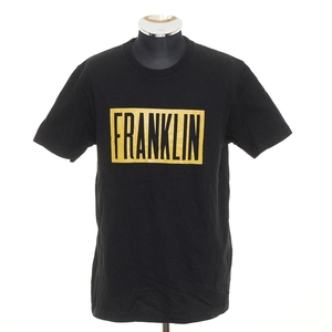 〇499477 FRANKLIN&MARSHALL フランクリン&マーシャル ○Tシャツ 半袖 ボックスロゴ サイズS メンズ ブラック プリント