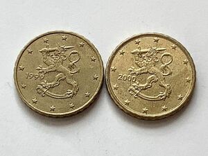 【希少品セール】ユーロコイン フィンランド 10セント硬貨 1999年 2000年 年号違い各1枚ずつ 2枚まとめて