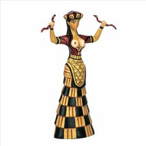 クレタ島の蛇の女神彫像紀元前1500年頃イラクリオン考古学博物館収蔵ミノア像 クノッソス発掘 歴史的彫刻贈り物輸入品_画像6
