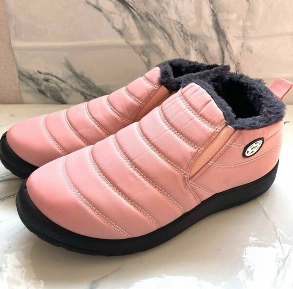 スノーブーツ 大きめサイズ 防寒靴 ブーツ スノーシューズ 26cm ピンク