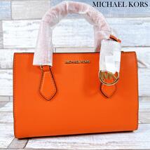 MICHAEL KORS マイケルコース サッチェル スモール シェイラ ハンドバッグ ショルダーバッグ オレンジ 35S3G6HS5L センター ジップ_画像1