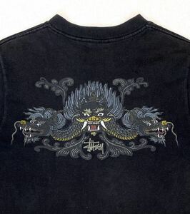 ★美品 90s STUSSY ドラゴン 龍 Tシャツ USA製 SizeS 紺タグ ビンテージ オールド ステューシー★