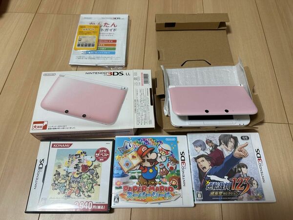 ニンテンドー3DSLL本体 ピンク ホワイト 3DSソフトまとめ 