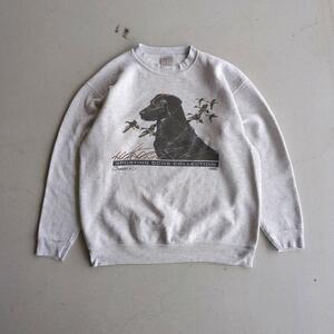 90s Animal Dog Print Sweatshirt Vintage 犬 スウェット 90年代 古着 黒 アニマル オニータ ONEITA ヴィンテージ