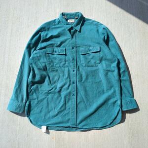 80s LL Bean Chamois Cloth Shirt コットンシャツ Made In USA Cotton Button Down Shirt 古着 アメリカ製 長袖 ボタンダウンシャツ 古着