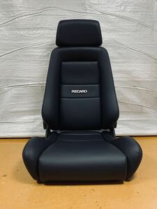 25.レカロ RECARO LX-VS 黒フェイクレザー張り替え 張替え 張替 ブラックシングルステッチ 両側ダイヤル