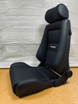 56.レカロ RECARO エルゴメド 黒フェイクレザー張り替え 張替え 張替 ブラックシングルステッチ 両側ダイヤル_画像2