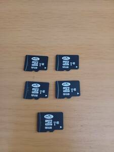 microSD 16GB 5枚／SDHC／送料84円／マイクロSDカード／中古【商品説明欄必読】MTC