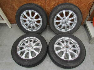 SZ-TJ1　155/65R13　13×4B＋45　4H-100　2014年製　4本　ダンロップスタッドレスDSX-2　WEDS JOKER　モコ、ルークス、軽自動車等