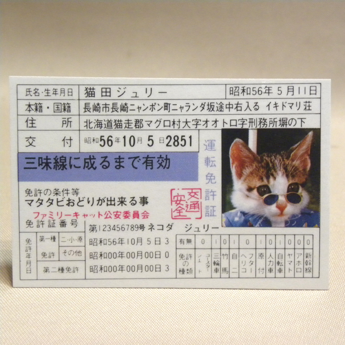 2024年最新】Yahoo!オークション -なめ猫 免許証 当時の中古品・新品