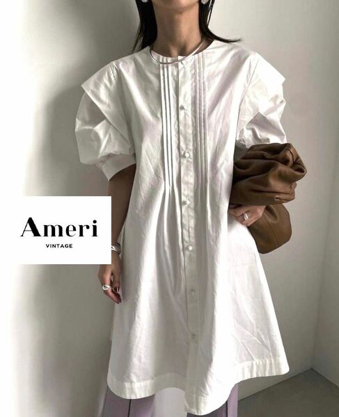 【AMERI】2WAY TUCK SLEEVE TUNIC SHIRT ブラウス