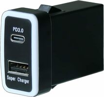 タイプB TOYOTA トヨタ車系用USB充電器 QC3.0+PD3.0急速充電USBポート 合計60W出力 電源ソケット カーチ_画像1
