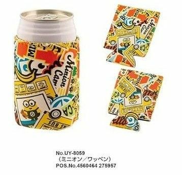 【新品】 ミニオンズ ソフト缶ジャケット カバー ワッペン柄 ミニオン 怪盗グルー グッズ キャンプ パーティー 缶コスプレ 