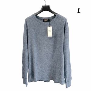 23FW 新品 RRL ワッフルニット クルーネック DOUBLE RL ダブルアールエル ラルフローレン サーマル ロンT Tシャツ カットソー 長袖 Lサイズ