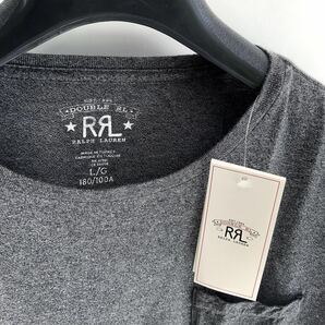 22FW 新品 DOUBLE RL RRLダブルアールエル ラルフローレン ガーメントダイド ポケット Tシャツ カットソー 無地 半袖 杢グレー Lサイズの画像4