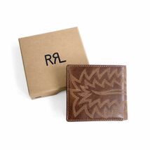 23SS 新品 RRL ウエスタン レザー ビルフォールド ウォレット DOUBLE RL ダブルアールエル ラルフローレン 財布 二つ折り カードケース_画像1