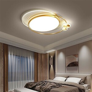 大特価　LEDシーリングライト リビング 子供屋 寝室 天井照明 丸型　金色　リモコン付き