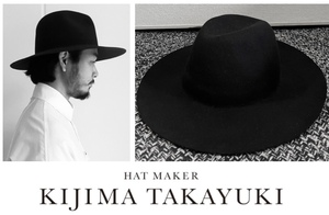 定価26,400円 KIJIMA TAKAYUKI HAT MAKER (キジマタカユキ) RABBIT FUR FELT WIDE BRIM HATラビットファーフェルトワイドブリムハットBLACK