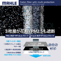 MAHLE エアコンフィルタ－ スズキ アルト 3層 消臭 抗菌 ラパン アルトワークス HA36S HE33S HA36S ニオイ 消臭 ダスト 花粉 ブロック_画像5