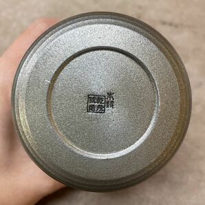 未使用 保管品 美品 乾茂號造 錫製 本錫 茶壷 茶筒 茶入 共箱有 茶壺 茶心壷 茶器 茶道具 金属工芸の画像7