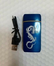 【NEW】電子ライター USB充電式 ターボライター プラズマライター お洒落ライター ブルー！_画像4