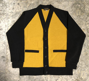 at last&co(atlast&co)アットラスト Butcher Products /WOOL CARDIGAN yellow×black